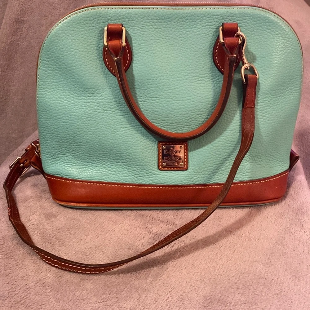 💚DOONEY & BOURKE💚Sea Foam GreenZip Satchel with Crossbody Strap/EUC - Picture 2 of 16